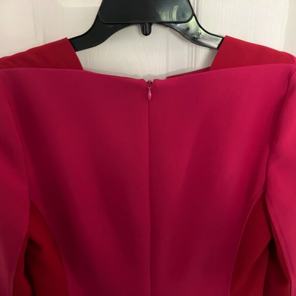 Hot Pink with red accent and beautiful neck line - business dress to impress - Picture 3 of 6